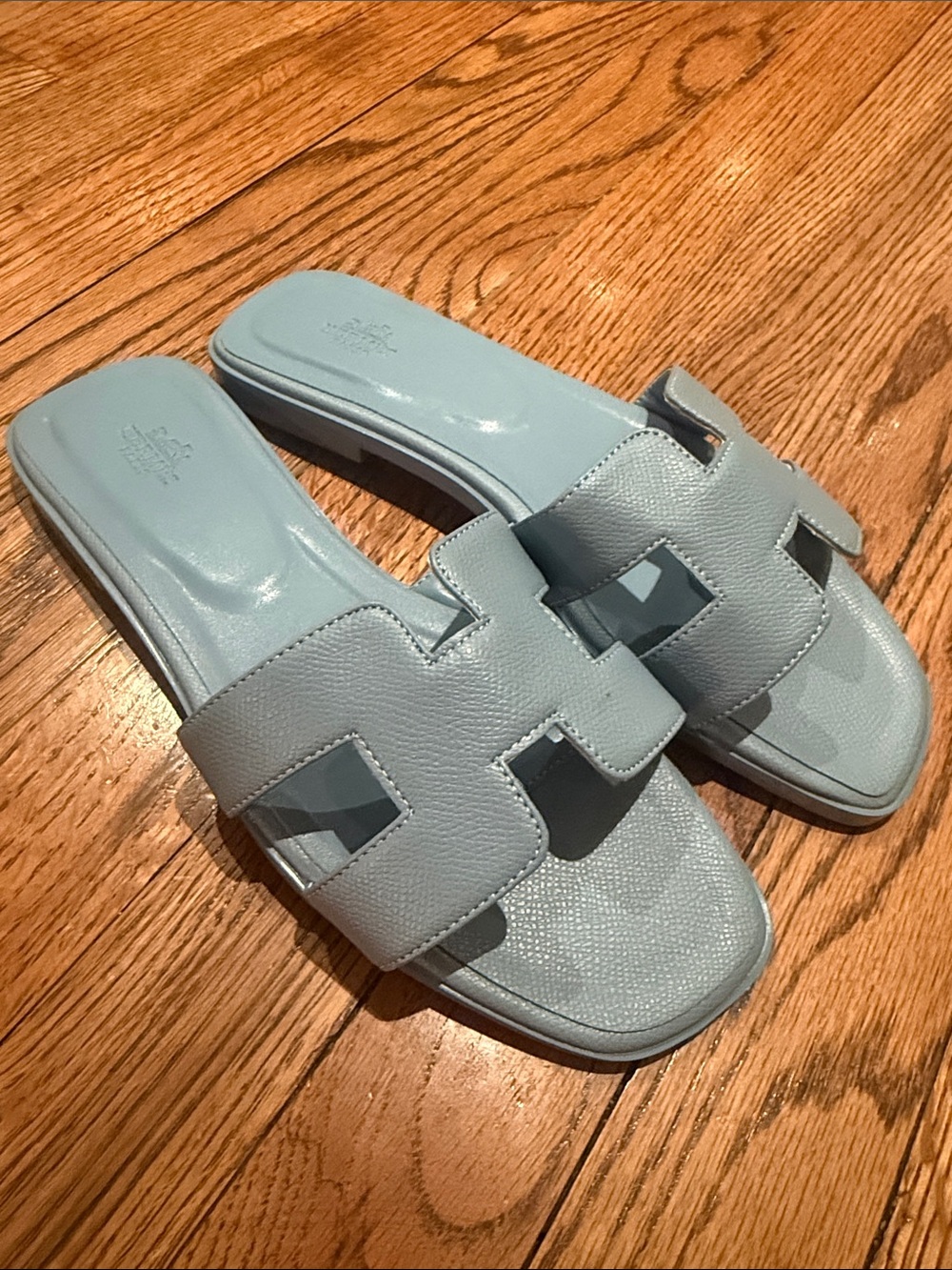 Hermes women’s sandals—light blue